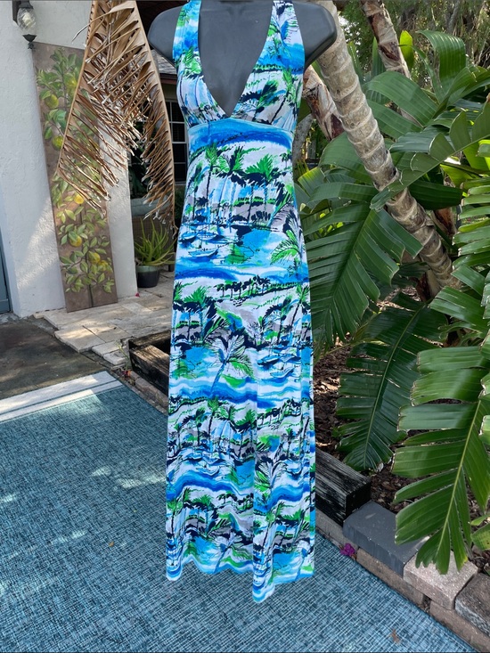 Tommy Bahama Dresses & Skirts - Tommy Bahama coastal maxi dress featuring a tropical boating  landscape